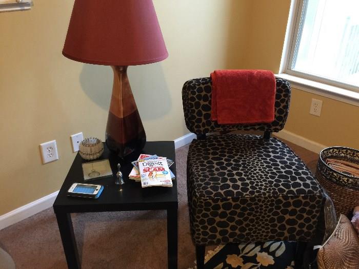 End Tables, Lamps, Leopard Print Chair, Assorted Decor 