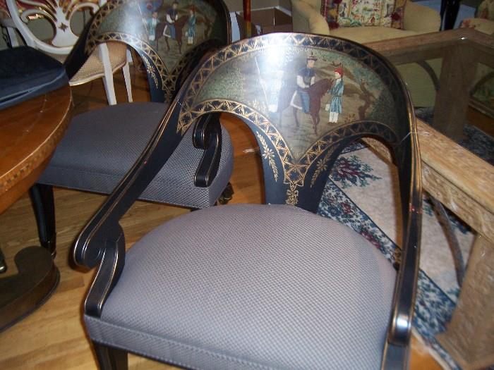 Set of 4 hand painted chairs $395 each