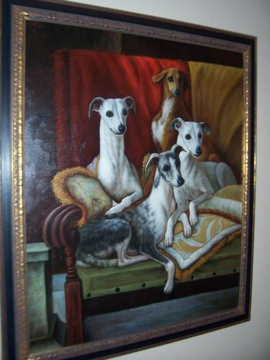 Greyhound Oil Painting $750