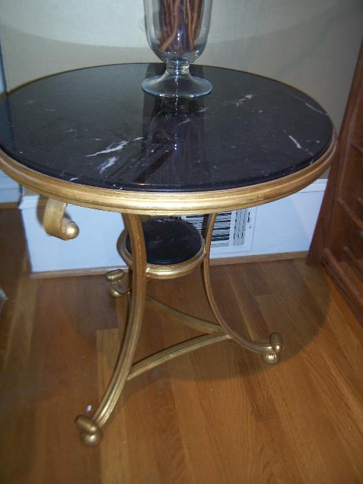 Marble and bronze base table 