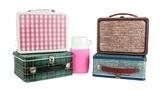 4 Pc. Vintage Lunch Box Lot w/ Plaid & Tweed