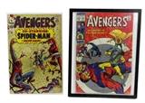 2 Pc. Silver Age The Avengers Comic Lot w/Frame