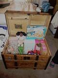 trunk full of dolls ,toys
