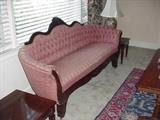 Rose carved tufted back sofa