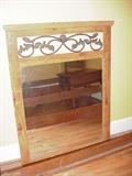 Metal and wood mirror