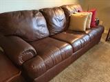 Leather sofa bed