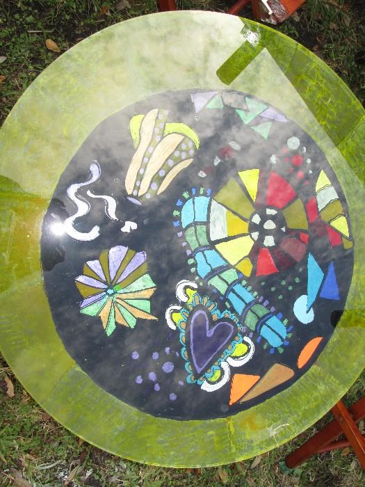 Handpainted glass table tops- all sizes, patterns