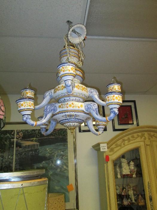 Talavera chandelier- mint