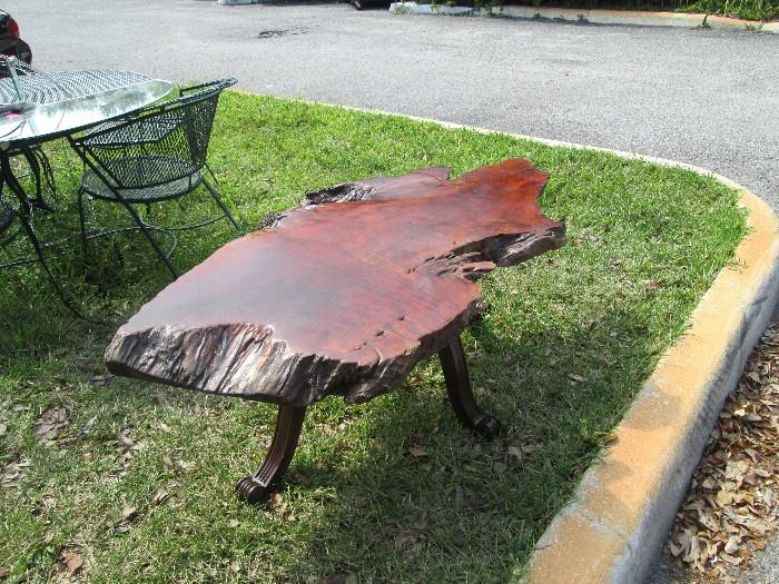 tree slab cocktail table