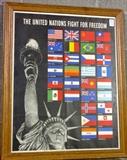 WWII war poster, 1942, framed