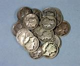 one of several lots of coins including these silver Mercury dimes