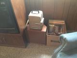 Records, Wharfedale Speakers, Bell and Howell Movie Projector