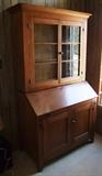 C/1870 American Walnut slant front desk w/bookcase top