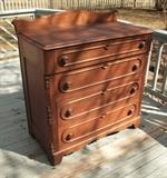 C/1870's Walnut 4 drawer Highboy w/applied Race track molding 