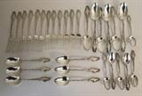 30 Piece Sterling flatware set, mfg. by Durgin in the Watteau pattern (designed in 1891) , also stamped "Mermod & Jaccard Jewelers"