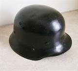 Repainted German WW2 Helmet with Leather Liner