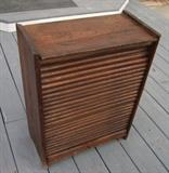 1910 Oak Roll Front Rail Road Ticket Cabinet