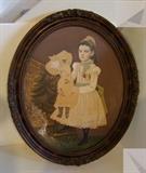 1880 Hand Tinted Photo of Girl & Doll