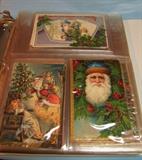  75+ Circa 1905 Litho Christmas Postcards in an album