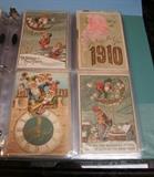 50+ Collection of 1900 to 1910 New Years Postcards in Album (Part of a Lg. Group of Postcards)