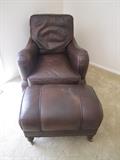 LEATHER CHAIR AND OTTOMAN BY SHERRIL