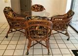 Rattan dining room set, $410 very nice cushions - great condition 