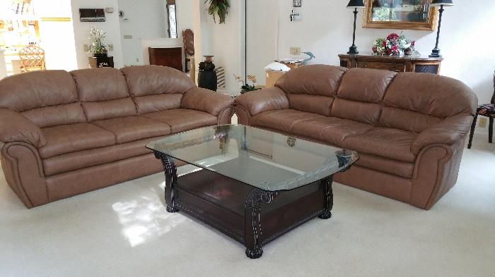 2 matching leather sofas $450 each