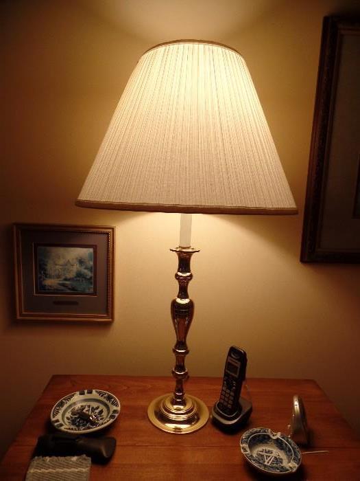 brass table lamp