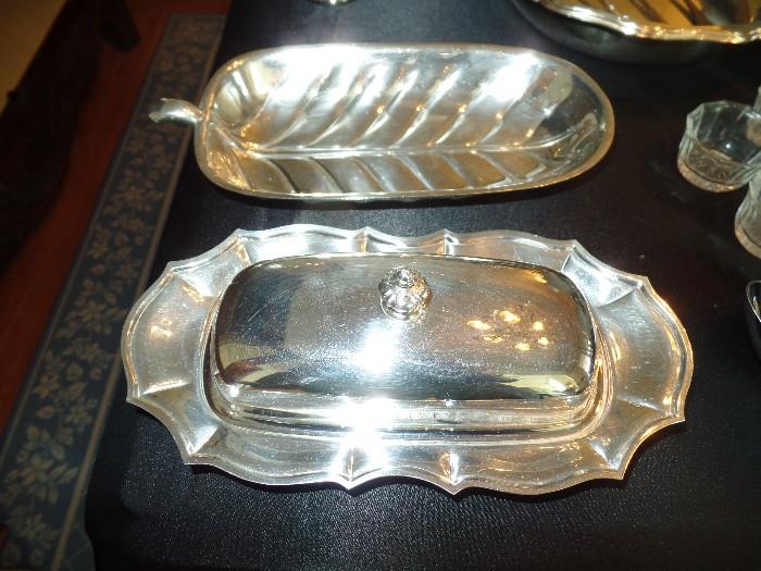 Sliver plate butter dish