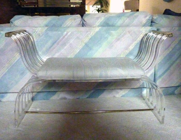 Mid Century 1970s Lucite Bench manufactured by Hill