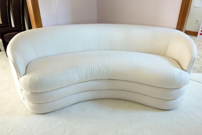 Jack Brandt White Curved Loveseat in excellent condition