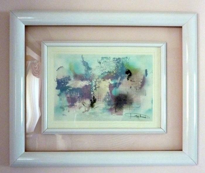 Listed artist in lucite and wood frame