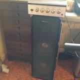 Large speaker with amp and microphone with stand by Realistc