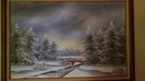 **LARGE*** OIL PAINTING..WINTER SCENE