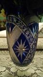 BOHEMIAN BLUE GLASS VASE