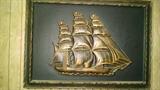 70'S ...SPANISH STYLE SHIP FRAMED PICTURE