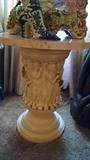**FAUX MARBLE / PLASTER CHERUB TABLE.. .CUTE !!