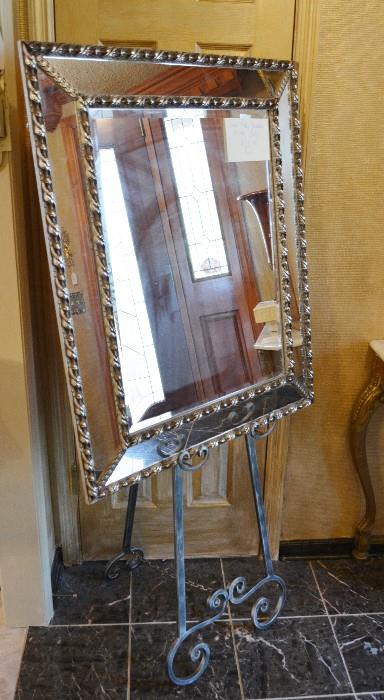 lovely beveled mirror and wrought iron easel (priced separately)