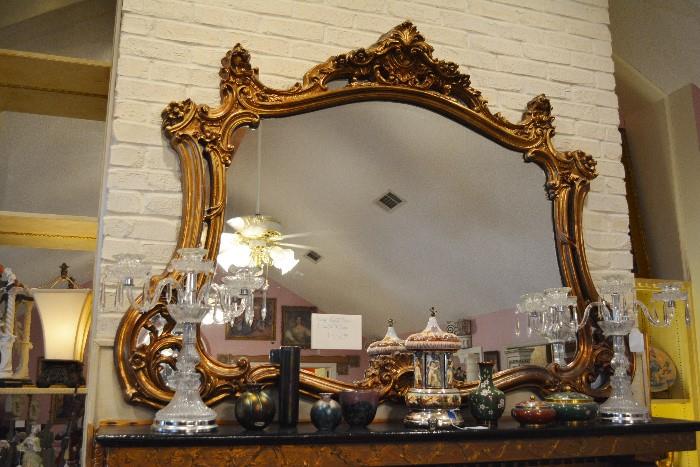 HUGE and ornate over mantle mirror