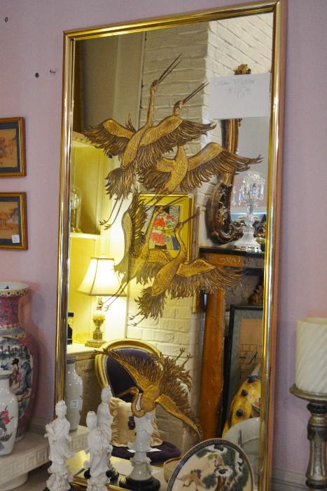 Asian style crane mirror