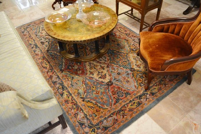 tags states this rug is a Kerman style, lovely colors