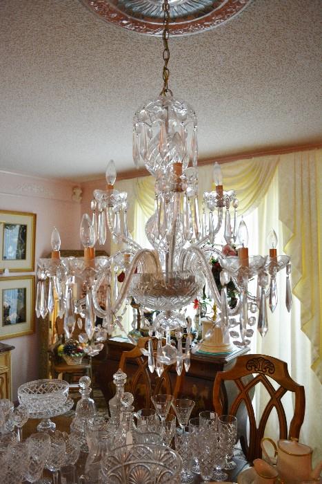 Lovely, Large, Vintage Signed Waterford Chandelier