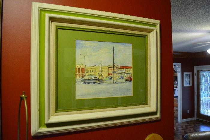 Original 1970's Watercolor of Downtown Troy by Arthur Smith