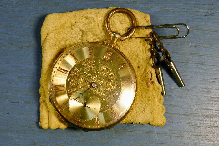 Beautiful Antique Geneva Key Wind Pocket Watch