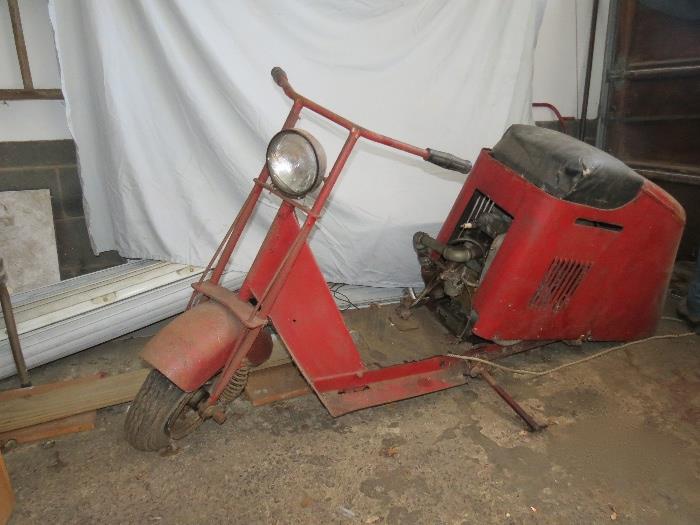 1948 Cushmen motor-scooter, nonworking, with title, manual and parts