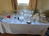 assorted vintage china and glassware