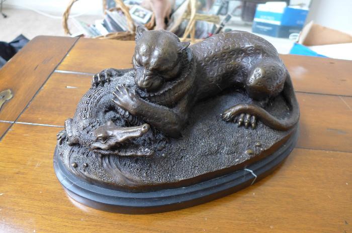 20-pound Art Nouveau Bronze Casting by Barye.