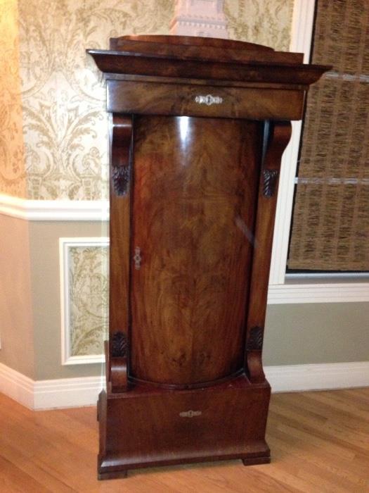 Amazing Antique Curved Front Gun/Storage Cabinet