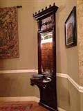 Antique Tall Mahogany Hall Stand