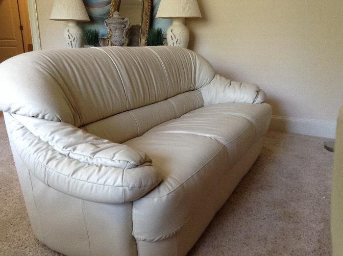 Off-white leather sofa